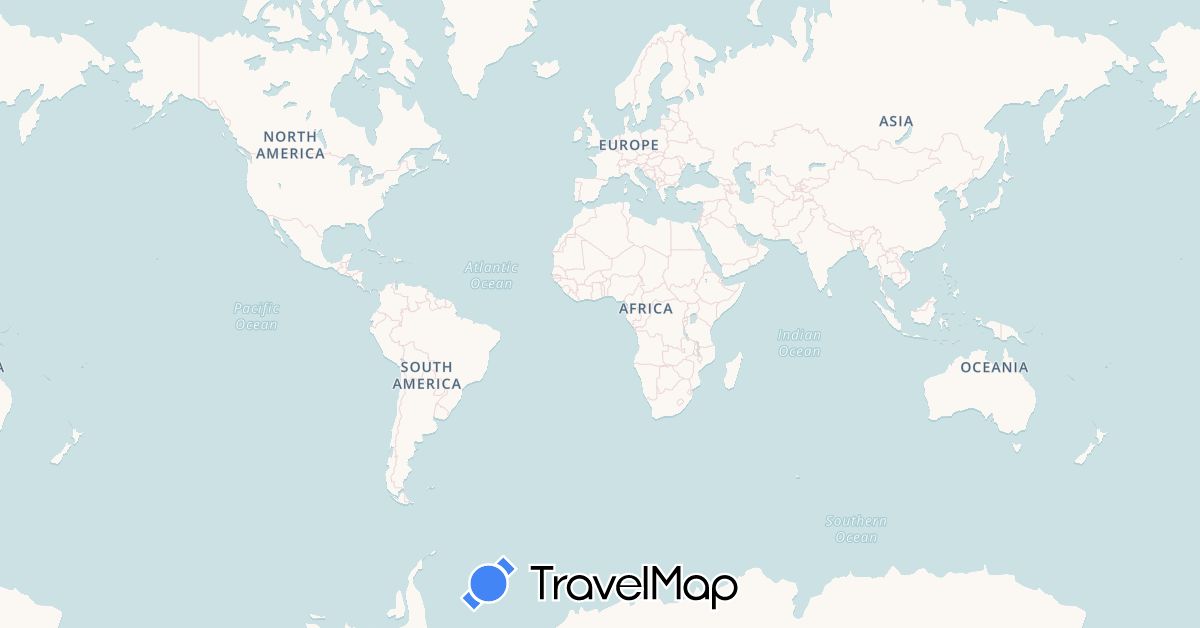 TravelMap itinerary: driving, plane, hiking in Nepal (Asia)